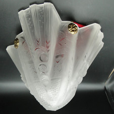 Plafonnier coupe en obus Rare verre moulé dépoli MULLER FRERES Lunéville 1930