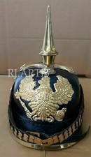 Casque Militaire Prussien Vintage En Cuir De L'Officier Allemand