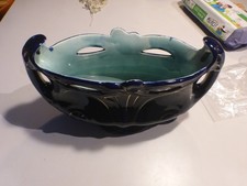 Ancienne grande jardinière faience   bleue de sèvre cache pot signée