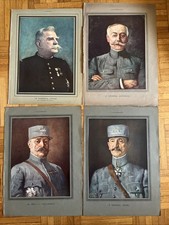 France WW1 4 Portraits Général Joffre Anthoine Guillaumes Mazel Képi 28x36