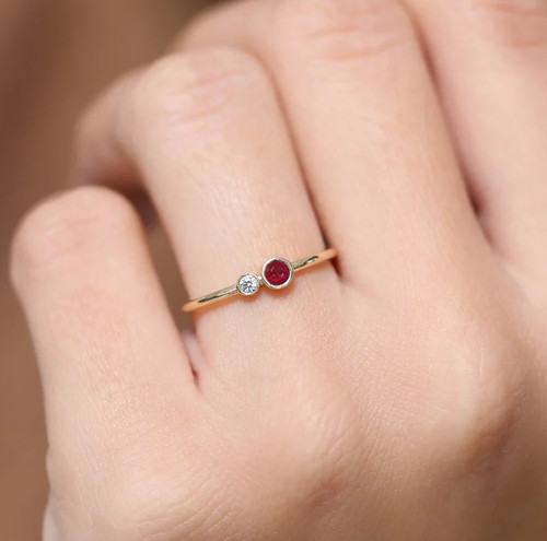 Bague plaqué rubis - rubis, rouge