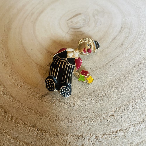 Broche clown vintage émail - clown,