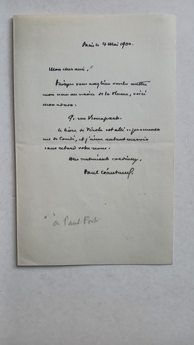 Lettre autographe paul - autographe, de