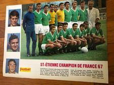 page POSTER ) équipe ASSE ST ETIENNE CHAMPION DE FRANCE 1967