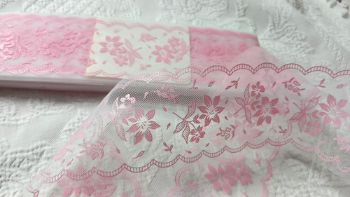 Ruban tulle fleuri 10 - tulle,