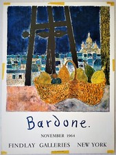 BARDONE GUY affiche originale lithographie exposition 1964