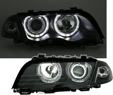 2 feux phare avant angel eyes led BMW série 3 E46 berline phase 1 05/98-08/2001