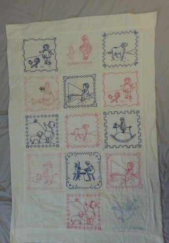 Antique vintage red work - vintage,