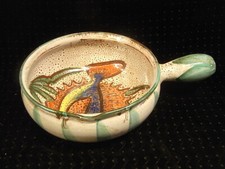 ANCIEN POÊLON CASSEROLE CAQUELON POSSON RASCASSE CÉRAMIQUE TERRE CUITE VALLAURIS