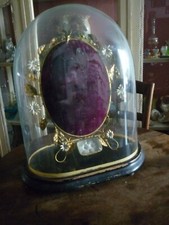 ANCIEN GRAND GLOBE DE MARIEE A VOIR AVEC ARMATURE DOREE  COUSSINET POUR BOUQUET 
