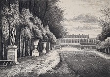 Estampe signée chateau