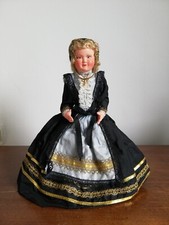Poupée folklorique régionale Savoie 30 cm celluloïd années 50 doll vintage