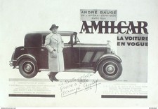 Publicite Auto Amilcar 5cv