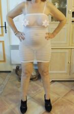 robe courte sexy et transparent couleur blanc  taille U