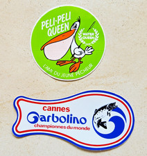 GARBOLINO PELLI QUEEN  Lot 2 autocollants publicitaire pêche poisson canne