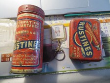 Lot 2 boite fer + porte cle Rustine auto moto Rustin Clichy Seine France vintage