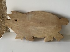 ANCIENNE PLANCHE A DECOUPER FORME COCHON BOIS APERO CUISINE DECO PIG