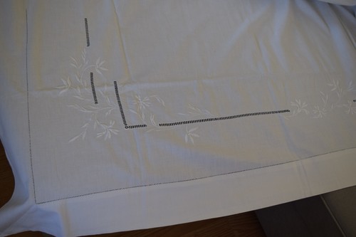 Drap ancien broderies - ancien, ,broderies