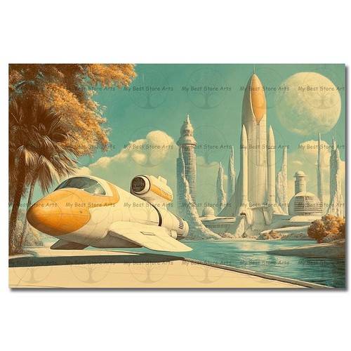 Atomic rocket landscape art - rocket,