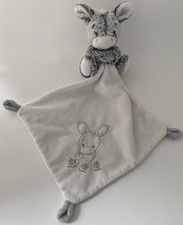 6244?OCCASION Doudou Plat Mouchoir Âne Cheval CAD C.A.D Gris Blanc