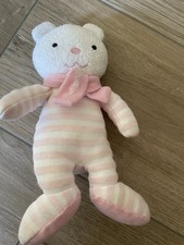 Doudou Peluche Ours Luminou Lumineux Rayé Écharpe Bar Rose