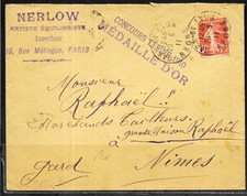 F107-SEMEUSE SUR LETTRE DE GARE DE LYON DU 20/06/11-NERLOW ARTISTE EQUILIBRISTE