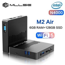 Mini PC Intel Gemini Lake N4000 Windows 11 6GO de RAM 128 GO Wifi 5 Double Core