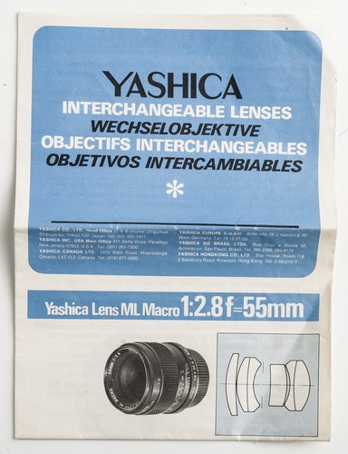 Manuel utilisation yashica - d'utilisation,