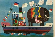 17 ⚜ Ancien Puzzle Ravensburger 35 Pieces Géante Complet La Péniche Vintage 1975