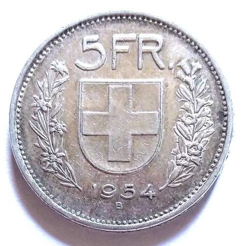 Suisse francs 1954 - suisse, 5