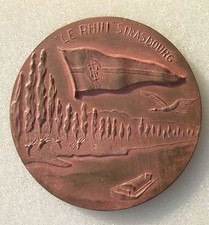 MEDAILLE 1951  " LE RHIN " à STRASBOURG  navigation bateau