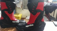 Bottes Aprilia Moto Racing Homme Cuir Véritable Noir Imperméables Anti-Choc CE