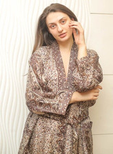 Robe longue en pure soie femme