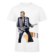Tee shirt Johnny Hallyday homme blanc