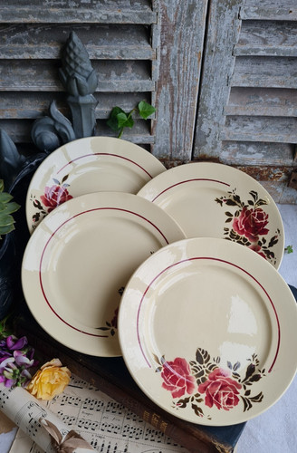 Anciennes assiettes plates - 4,