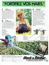 PUBLICITE ADVERTISING 0217  1982  Black & Decker  le taille-haies
