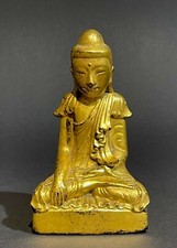 Bouddha Bois Doré Birmanie Fin XIXe Début XXe