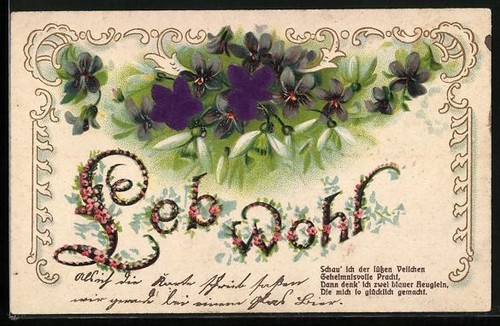Carte postale gaufrée - , en