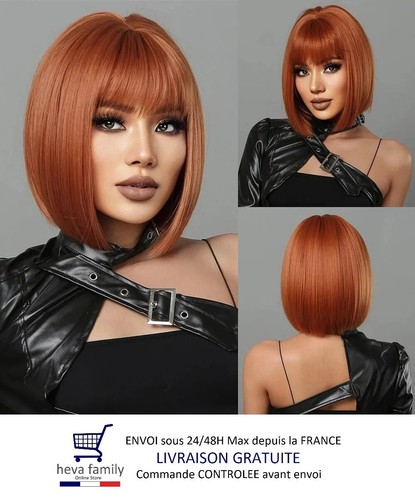Perruque carré femme rousse - carré,