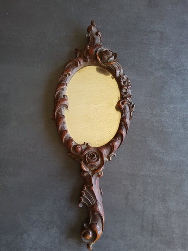 Ancien miroir face - main, en