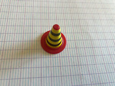 CONE DE SIGNALISATION ROUGE AUTOCOLLANT RAYE NOIR ET JAUNE PLAYMOBIL OU AUTRE
