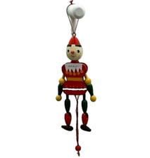 Ancien pantin bois marionnette rouge/vert  Pinocchio Amalfi  20 cm env