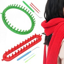 2 Pièces Rond et Rectangulaire Ensemble de Métiers à Tricoter Machine à Trico...