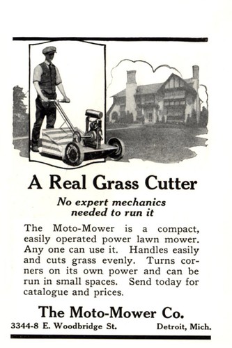 1923 moto mower real grass - 1923, mower: