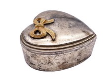 Vintage Herz-Schatulle Avec Lanière Bijoux Coffret En Forme de Cœur 10 CM