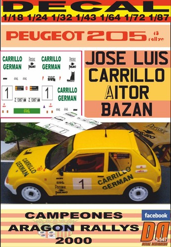 Decal peugeot 205 rally - decal,