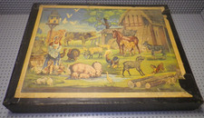 3 Puzzle anciens en bois - ZOO Ferme Cirque - Jouets Vera - Ancien