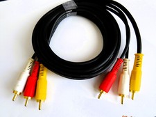 cable adaptateur audio vidéo 3 rca plaqué choseal