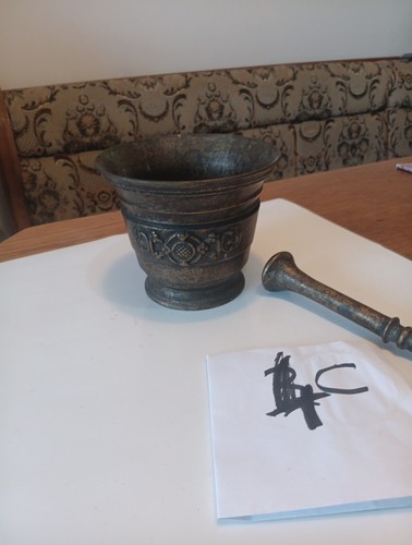 Ancien mortier pilon bronze - ancien,