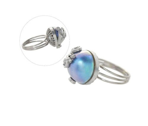 Bague solitaire blanc - blanc, 18